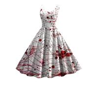 Vestido de cóctel para mujer, vestido de fiesta de cóctel, manga casquillo, estilo retro de los años 50, estilo rockabilly, chic y elegante, 5-Blanco, M