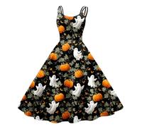 Vestido de cóctel para mujer, vestido de fiesta de cóctel, manga casquillo, estilo retro de los años 50, estilo rockabilly, chic y elegante, 4-negro, S