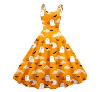 Vestido de cóctel para mujer, vestido de fiesta de cóctel, manga casquillo, estilo retro de los años 50, estilo rockabilly, chic y elegante, 4-Amarillo, L