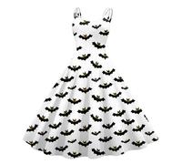 Vestido de cóctel para mujer, vestido de fiesta de cóctel, manga casquillo, estilo retro de los años 50, estilo rockabilly, chic y elegante, 6-blanco, S