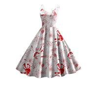 Vestido de cóctel para mujer, vestido de fiesta de cóctel, manga casquillo, estilo retro de los años 50, estilo rockabilly, chic y elegante, 1-blanco, XL