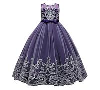 Vestido de cóctel para niña, vestidos de niño, niña, cumpleaños, elegante, vestido de ceremonia de encaje plisado, traje de noche en Tullerobe fluido, ropa para festival de dama de honor