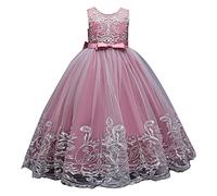 Vestido de cóctel para niña, vestidos de niño, niña, cumpleaños, elegante, vestido de ceremonia de encaje plisado, traje de noche en Tullerobe fluido, ropa para festival de dama de honor