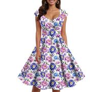 Vestido de cóctel vintage de los años 50 para mujer, estilo retro, rockabilly, manga corta, vestido acampanado para cóctel, fiesta, vestido de mujer, vestido para llevar con botas, vintage de los años