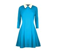 Vestido de Columpio con Cuello para niñas Manga Larga Flare Franki A Line Midi Skater Vestidos Niños Uniforme Top Turquesa 13-14 Años