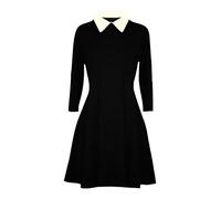 Vestido de Columpio con Cuello para niñas Manga Larga Flare Franki A Line Midi Skater Vestidos Niños Uniforme Top Negro 9-10 Años