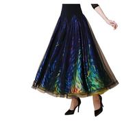 Vestido de competición Baile salón, Vestidos estándar, Traje actuación Moderno, Ropa vals Gran Swing for Mujer(Skirts,XL)