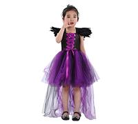 Vestido de comunión para bebé, niña, magnífico disfraz de Halloween, arco iris, vestido negro, disfraz, cosplay, fiesta, vestido de tul (A, 2)