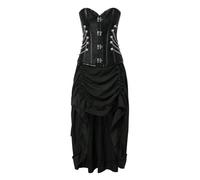 Vestido de corsé para mujer, corte ajustado, sin mangas, sexy, irregular de corte renacentista, disfraz de Halloweenn victoriano Steampunk carnaval, Cosplay medieval retro a la moda