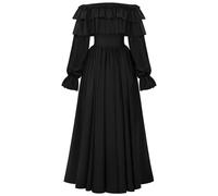 Vestido de corsé para mujer, gótico, vestido de bruja, medieval, renacentista, vestido victoriano, vestido maxi vestido de líneas A, vestido con volantes, disfraz de pirata, disfraz de carnaval