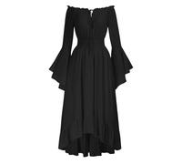 Vestido de corsé para mujer, lechera, Halloween, vapor, punk, medieval, vestido de estado, vestido de terror, vestido de manga trompeta, vestido de corsé, tallas grandes, vestido de baile con volantes