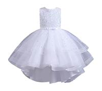 Vestido de Desfile de niñas de Flores Vestido Elegante de Encaje para Bautizo, Boda, De Flecos De Vestir