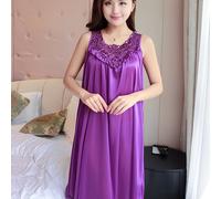 Vestido de Dormir Elegante para Mujeres Tallas Grandes, Camisón Sin con Cuello y Adorno de Encaje para Verano, Ropa Cómoda y