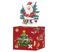 Vestido de evento para niñas, caja de Feliz Navidad, soporte rojo con tarjeta extraíble, juego de horizonte de eventos (A, talla única)