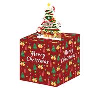 Vestido de evento para niñas, caja de Feliz Navidad, soporte rojo con tarjeta extraíble, juego de horizonte de eventos (B, talla única)