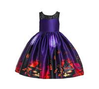 Vestido de Fiesta con Estampados Halloween sin Mangas para niñas Faldas De Encaje