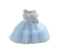 Vestido de fiesta de tutú hinchado para niñas, vestido de fiesta para cumpleaños, sin mangas, vestido formal de princesa falda de tul, azul celeste, 2-3 años