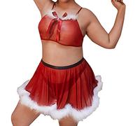 Vestido De Fiesta Mujer-Lenceria Mujer Sexy EróTico-La Malla Sexy De Las Mujeres Ve A TravéS De La Pluma Fascinante del Vestido De Navidad