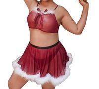 Vestido De Fiesta Mujer-Lenceria Mujer Sexy EróTico-La Malla Sexy De Las Mujeres Ve A TravéS De La Pluma Fascinante del Vestido De Navidad