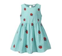Vestido de Fresa para niñas, sin Mangas, Estilo Princesa, Informal, Verano, con Falda, Lino, Bordado y fácil Lavar, Ideal Fiesta, Moda 2025 Elegante/g