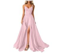 Vestido de Gasa para Mujer Cuello en V Plisado con Mangas Volantes Cintura Alta Corto Midi hasta la Rodilla Elegante para Fiesta Cóctel Boda Eventos Sociales Uso Diario (S)