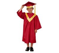 Vestido de graduación infantil con diseño de toga académica para niños de 5 a 12 años, confeccionado en poliéster suave y resistente, ideal para ceremonias escolares, actuaciones y fiestas de fin de