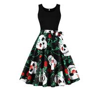 Vestido De Halloween Mujer, Traje Medieval Mujer Talla Grande, Causal Sin Mangas Vintage Estampado Disfraces Adultos Originales Disfraz Medievales Princesa Reina Bruja Para Carnaval Halloween Fiesta