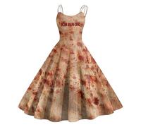 Vestido de Halloween para mujer, divertido vestido de fiesta, gótico, sin mangas, estampado, moderno, vintage, informal, elegante, vestido de noche, ajustado, vestido de noche, marine, XL