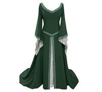 Vestido De Halloween para Mujer Fiesta Medievales GóTico Bruja Vestidos Swing Disfraz Adulta Ropa Punk Retro Medieval