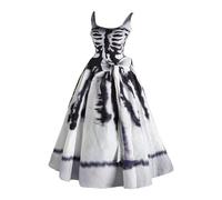 Vestido De Halloween Para Mujer GóTico Con Mangas Trompeta Medieval Demonio Vendaje
