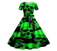 Vestido De Halloween Para Mujer Retro Los AñOs 50 CóCtel GóTico Noche Con Ribete Trajes Adultos Vendaje