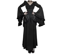 Vestido de Halloween para mujer Ropa Disfraz Medieval Encaje Negro Ropa para Mujer Vestidos Medievales Tallas Grandes Fiesta Cosplay Disfraz Vestido Retro De Los AñOs 50 Originales Halloween Cosplay