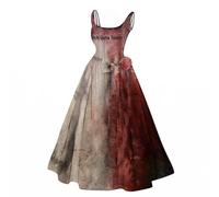 Vestido de Halloween para mujer, vintage, con capucha, vestido de bruja, vestido acampanado, manga larga, cuello cuadrado renacentista, con cordones en la cintura, vestido largo de los años 50,
