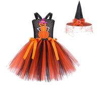 Vestido de Halloween para niña | Vestidos para niñas, traje de bruja de halloween para niños, disfraz de cosplay único para espectáculos y eventos festivos adecuados para jóvenes de 2 a 12 años