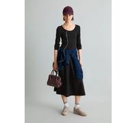 Vestido de jersey acampanado Black XS