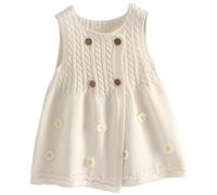 Vestido de lana para niña Cárdigan de punto Chaqueta suéter Abrigo medio largo adecuado primavera y otoño para 1-12 años vestido princesa algodón puro chaleco chaquetas, blanco, 1-2 Años