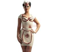 Vestido De Látex Unifrom Con Delantal Para La Cabeza Mono Ajustado De Goma,Personalizado (por Favor, Deje Un Mensaje),Medio