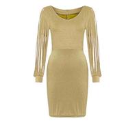 Vestido de lentejuelas de tul para mujer, largo brillante, con costuras de puntadas sólidas, sexy, vestido de club, vestido de baile para mujer, amarillo, 4XL