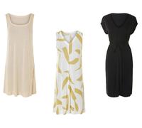 Vestido de lino para mujer - Beige#Tallas:L (46/48). Talla