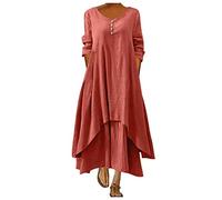 Vestido de lino para mujer, verano italiano, vestido de noche, elegante, para bodas, tallas grandes, vestido de fiesta, manga 3/4, vestido de verano vintage, vestido largo de baile, monocolor,