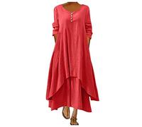 Vestido de lino para mujer, verano italiano, vestido de noche, elegante, para bodas, tallas grandes, vestido de fiesta, manga 3/4, vestido de verano vintage, vestido largo de baile, monocolor,