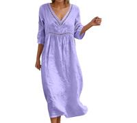 Vestido De Lino Verano De Las Mujeres Manga Corta Vestido Verano Vestidos Lino Midi Las Mujeres Algodón Blusa Vestidos Casuales Holgados Ligeros y fluidos para Roba Ligera y Elegante Playa Vacaciones