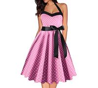 Vestido de los años 50's Audrey Hepburn Rockabilly Swing,Cóctel Plisado Vestidos De Manga Corta Swing Vestido De Fiesta Ceremonia Media Largo Pin-Up Rockabilly Elegante Retro Polka Vestidos Estilo