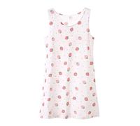 Vestido de los niños de verano versión coreana del nuevo vestido de niña de los niños de punto a rayas manga corta vestido de dormir falda femenina mini falda de punto bolsa cadena, Blanco-B., 5-6