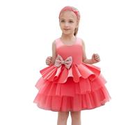 Vestido de luna llena para niña, vestido de tarta de cumpleaños infantil, primer vestido de cumpleaños, Rojo sandía, 80