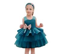 Vestido de luna llena para niña, vestido de tarta de cumpleaños infantil, primer vestido de cumpleaños, verde, 110