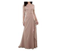 Vestido de Madre de la Novia con Apliques de Encaje y Mangas 3/4, for invitadas de Boda, de Gasa(14)