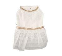 Vestido de Malla de Princesa para Mascotas Lindo Verano Transpirable Suave Cómodo Vestido de Novia para Perros Blanco para Perros pequeños medianos Chihuahua Pomerania Yorkie (Metro)