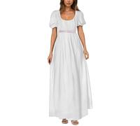 Vestido de Manga abullonada con Volantes y Cinta Retro para Vestidos de regencia para Mujer, Vestido de satén Vintage de los años 1800, Vestido de Fiesta de té Victoriano