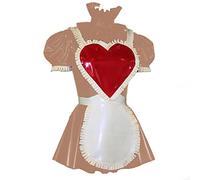 Vestido de manga corta con volantes y cuello alto para mujer, vestido plisado con cremallera trasera y bonito delantal blanco, uniforme de cosplay de sirvienta, marrón claro, L